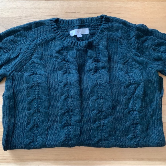 NWT Loft Green Cable Sweater - medium petite - Picture 8 of 8